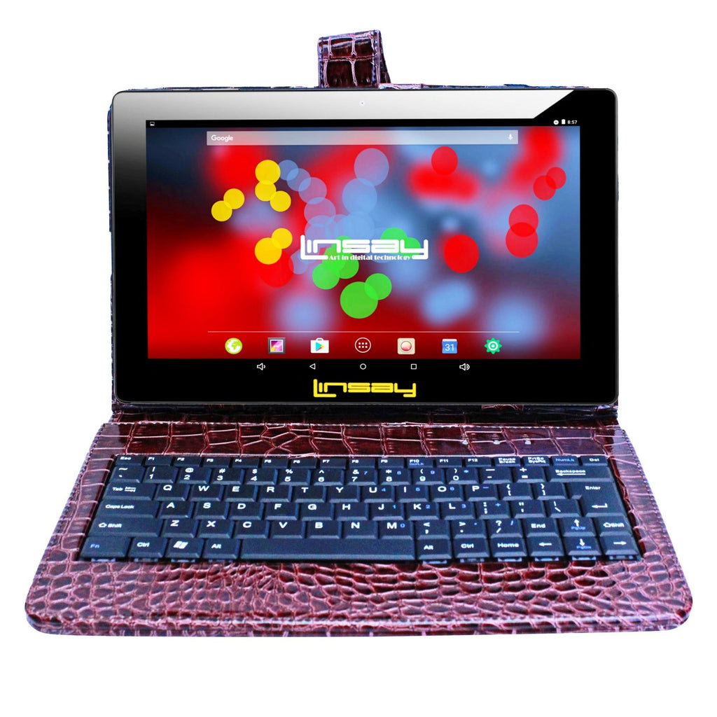 10.1 inch Quad Core IPS Screen Tablet 16GB with Leather Keyboard Case C864