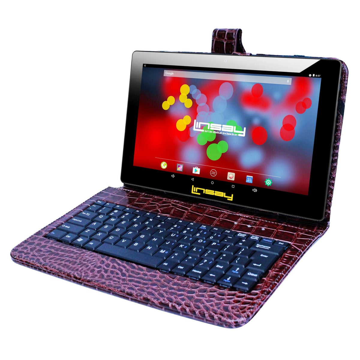 10.1 inch Quad Core IPS Screen Tablet 16GB with Leather Keyboard Case C864