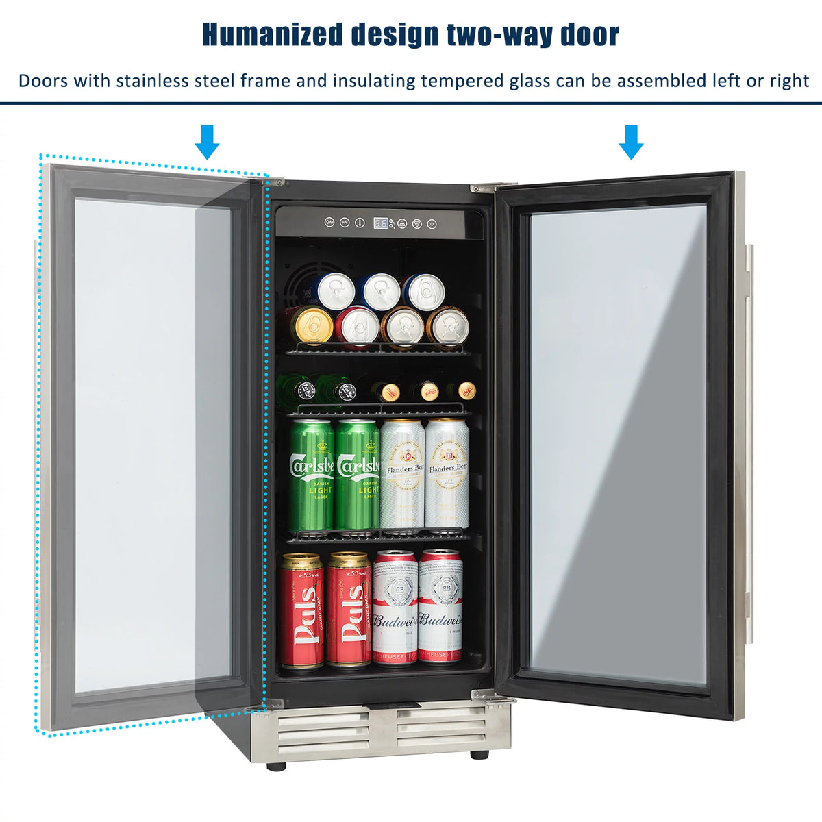 15" Mini Beverage Refrigerator/Wine Cabinet, 120 Cans U3942