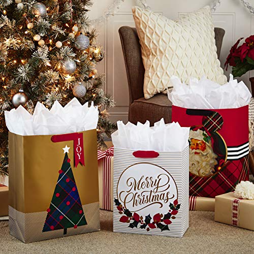 Christmas Gift Bag Assortment, 8 Bags Red and Green B807034