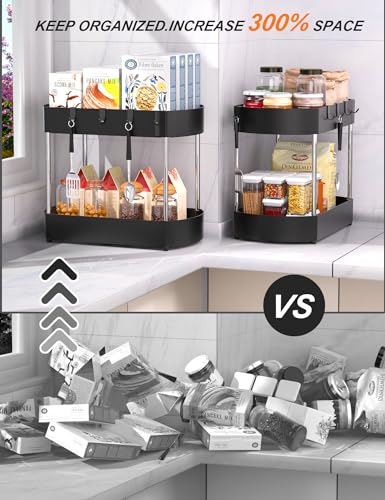 2 Pack Black Under Sink Organizer C23121