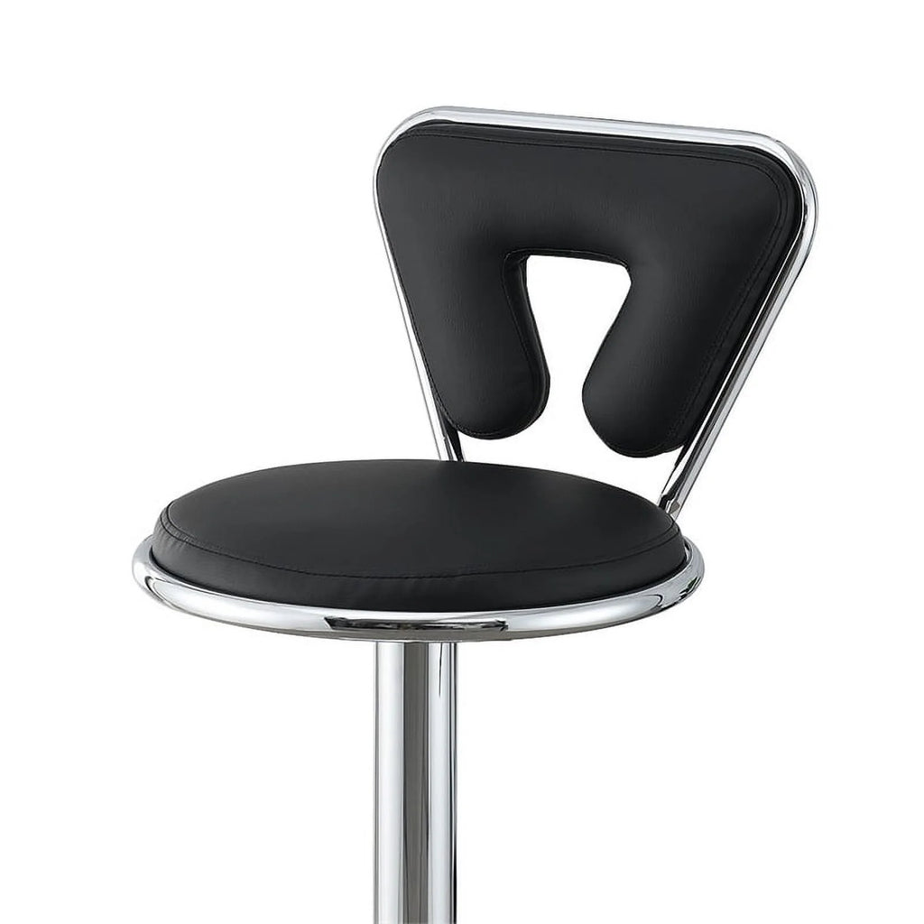 Black Faux Leather Adjustable Height Swivel Barstool Set of 2 E7766