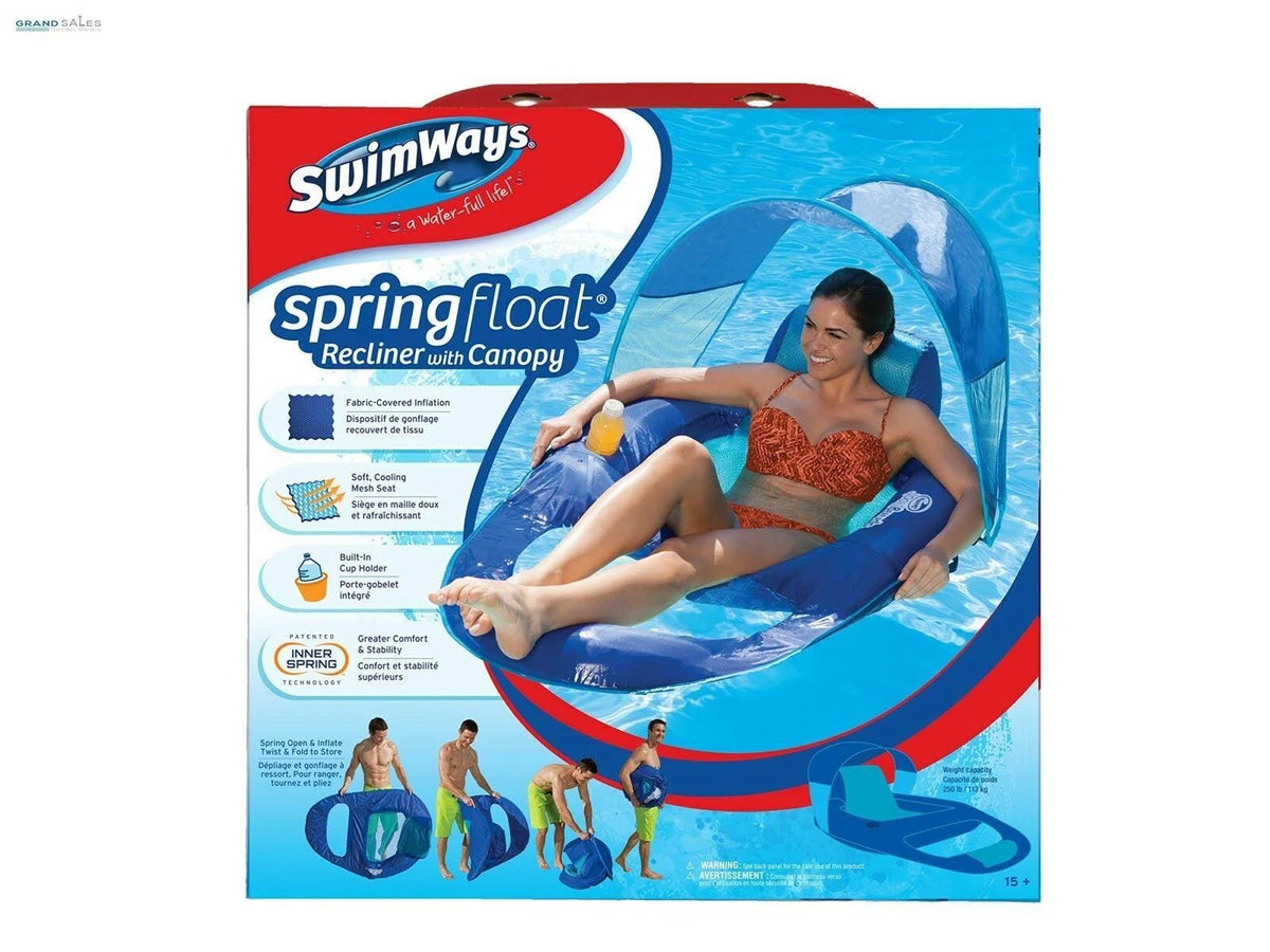2 Pack Pool Float Recliner with Canopy D998118