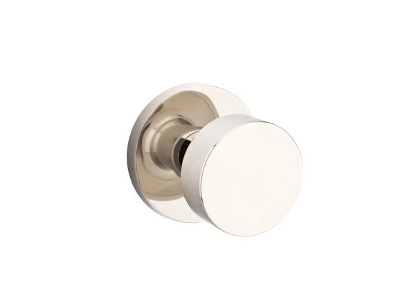 Passage Round Knob with Disk Rose, Bright Nickel V72451