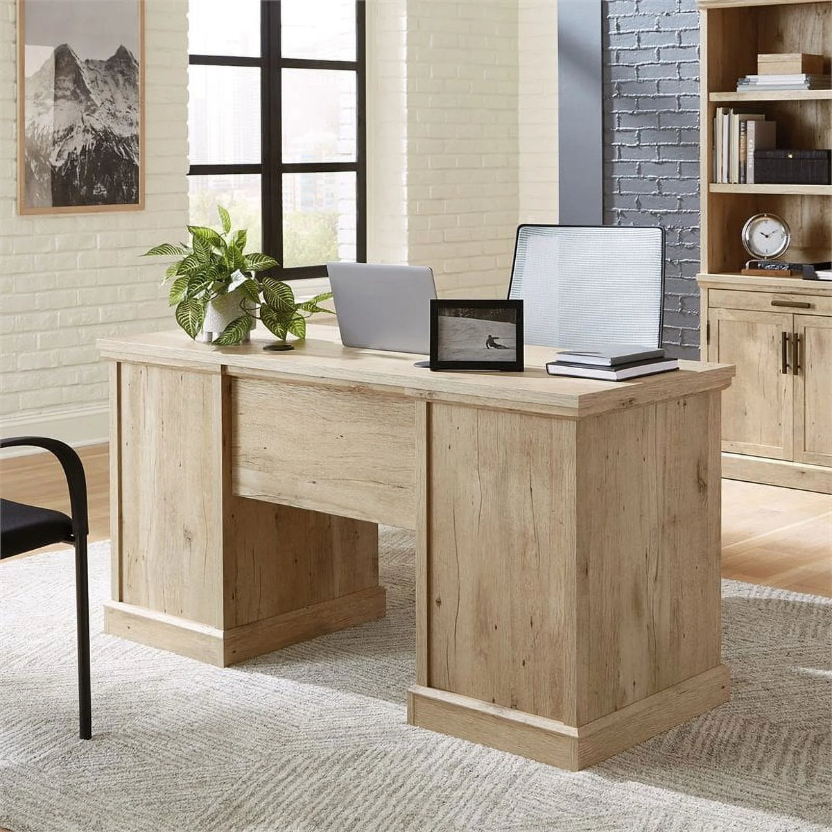 2-Piece Credenza Desk & Utility Stand U9418