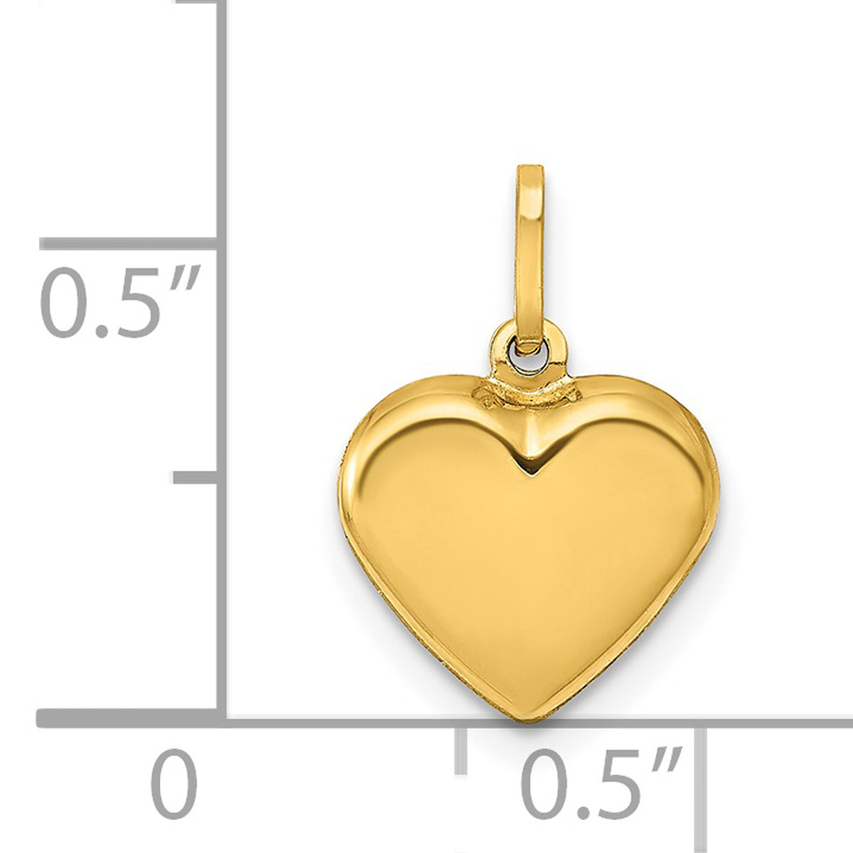 14K Yellow Gold Puffed Heart Charm Pendant E873113