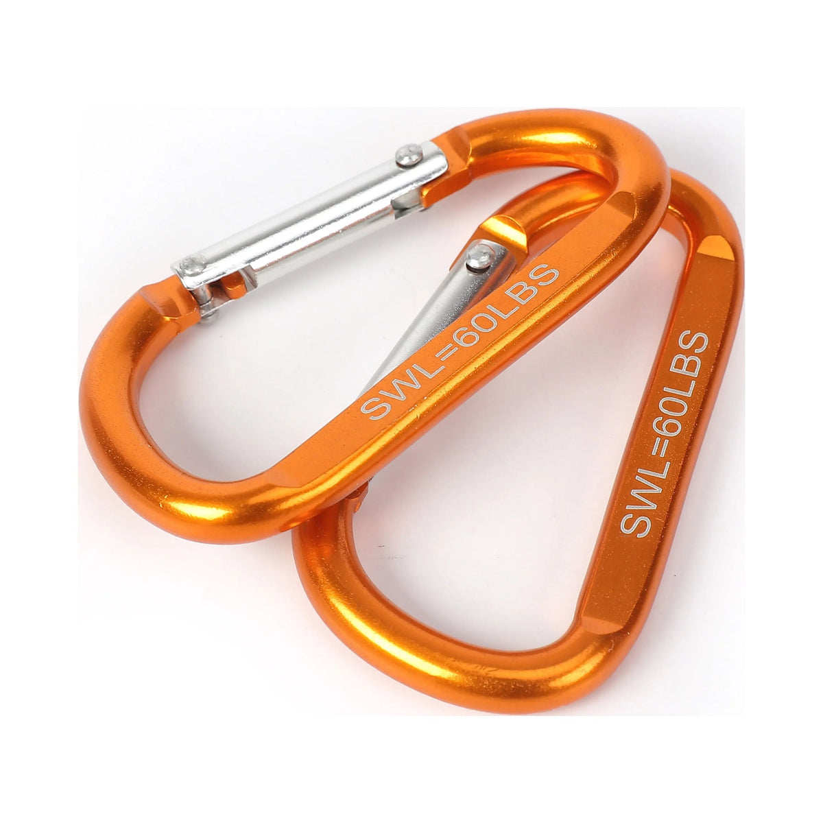 2 Pack Spring Loaded D-shaped Aluminum Carabiners D879293