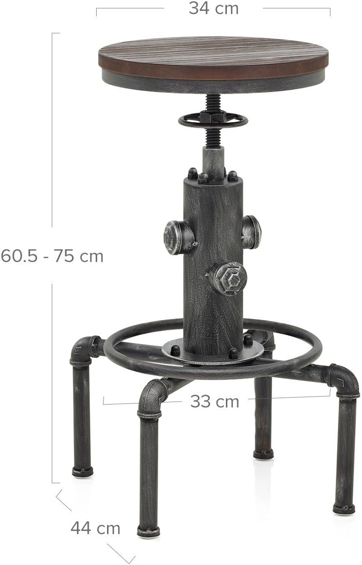 Adjustable Height Solid Wood Barstool Set of 2 H583742