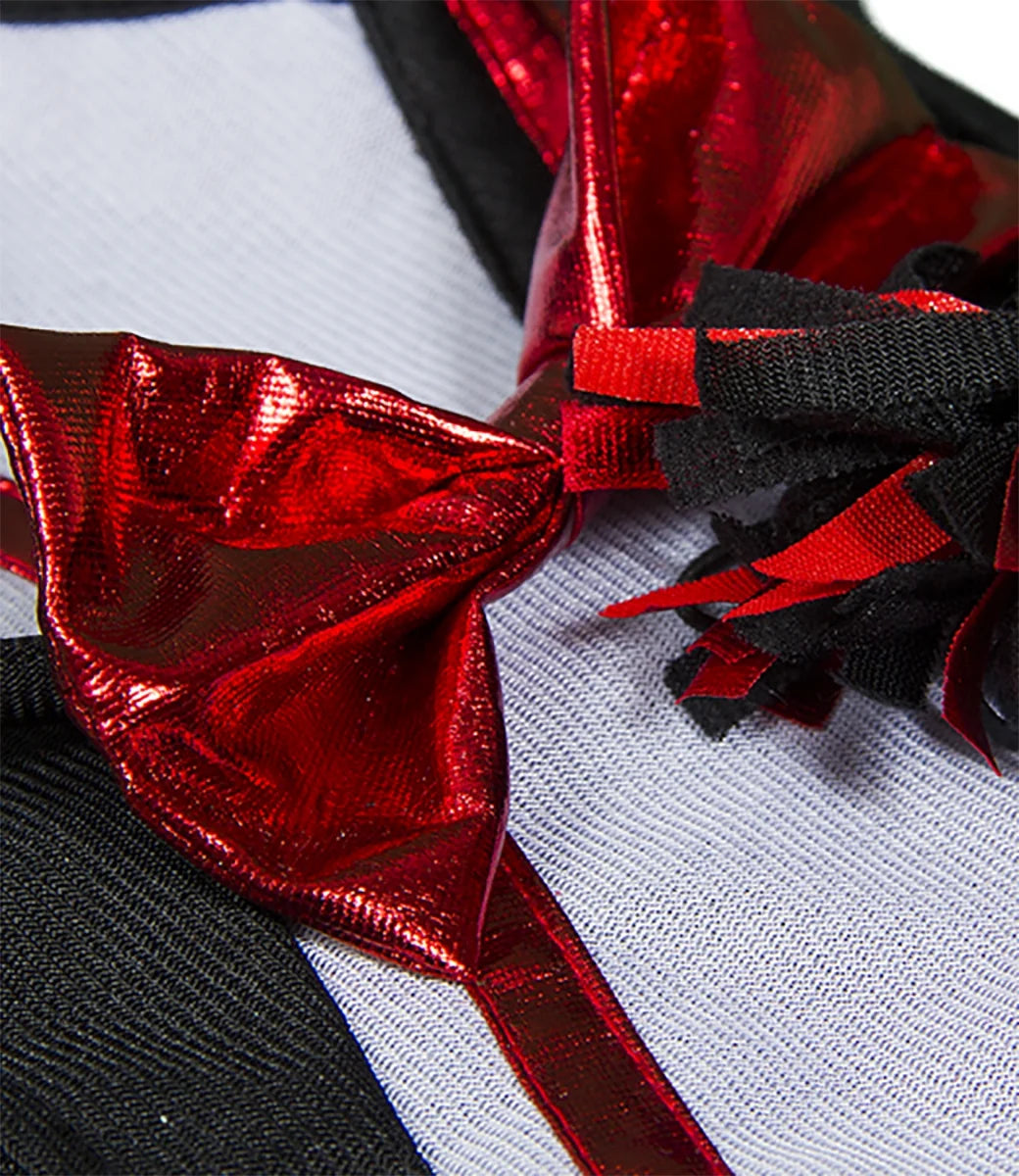 Metallic Red & Black Cheerleader Teddy Bear Clothes Outfit R256295