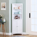 White Tall Corner Cabinet with 2 Shutter Doors O3987