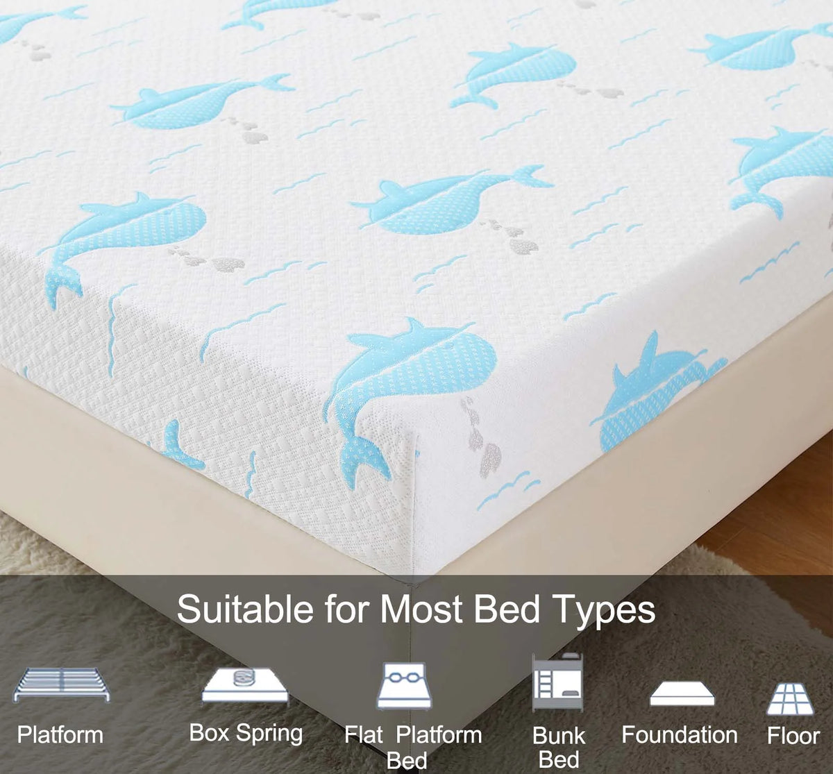5 Inch Gel Memory Foam Twin Size Medium-Firm Mattress U644065