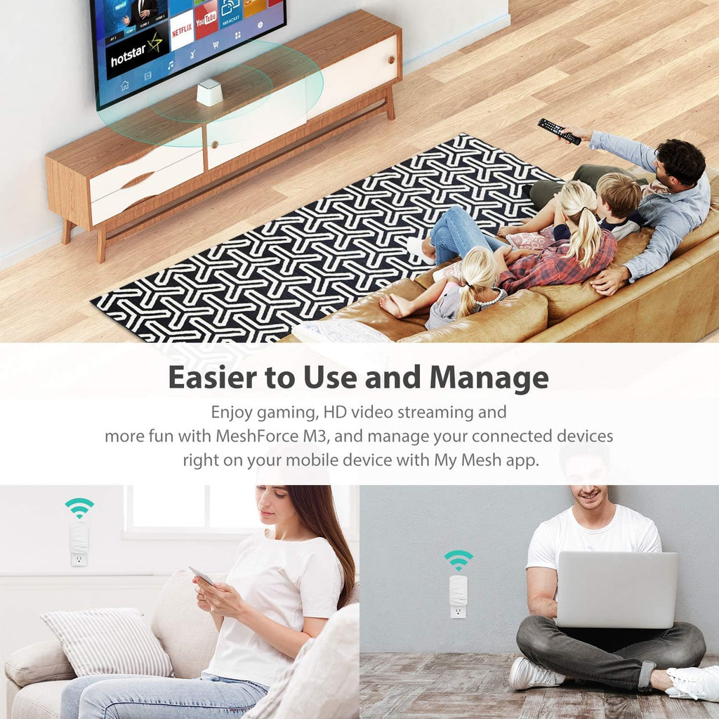 Mesh WiFi System, 3,000 sq.ft Whole Home Coverage, 1 WiFi Point & 1 Dot D26922