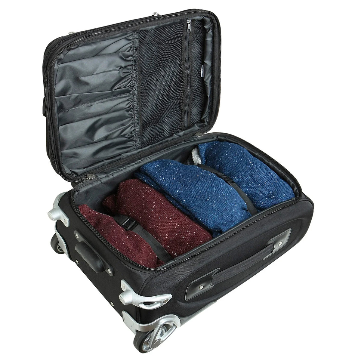 Black Softside Rolling Carry-On Suitcase J8498