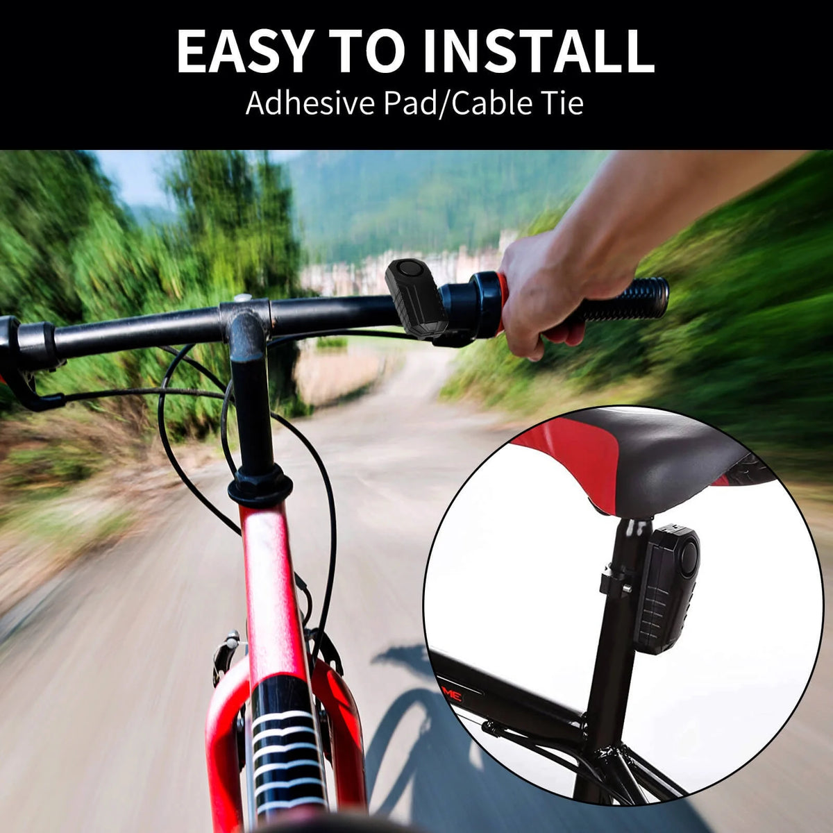 2 Set Wireless Bike Alarm with Remote, Anti-Theft Vibration Motion Sensor Alarm, IP55 Waterproof 113dB Alarm B35942