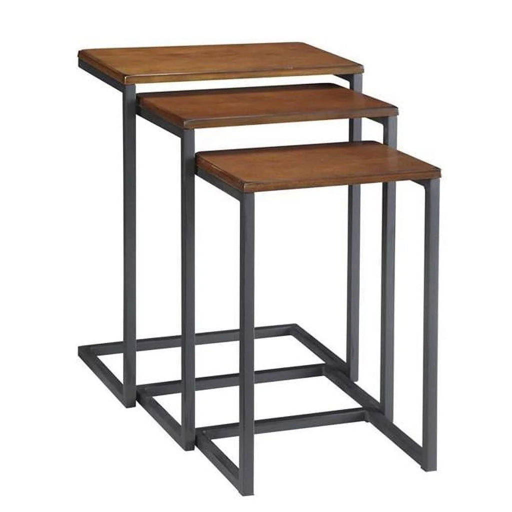 Nesting Table Set in Chestnut and Black Q270