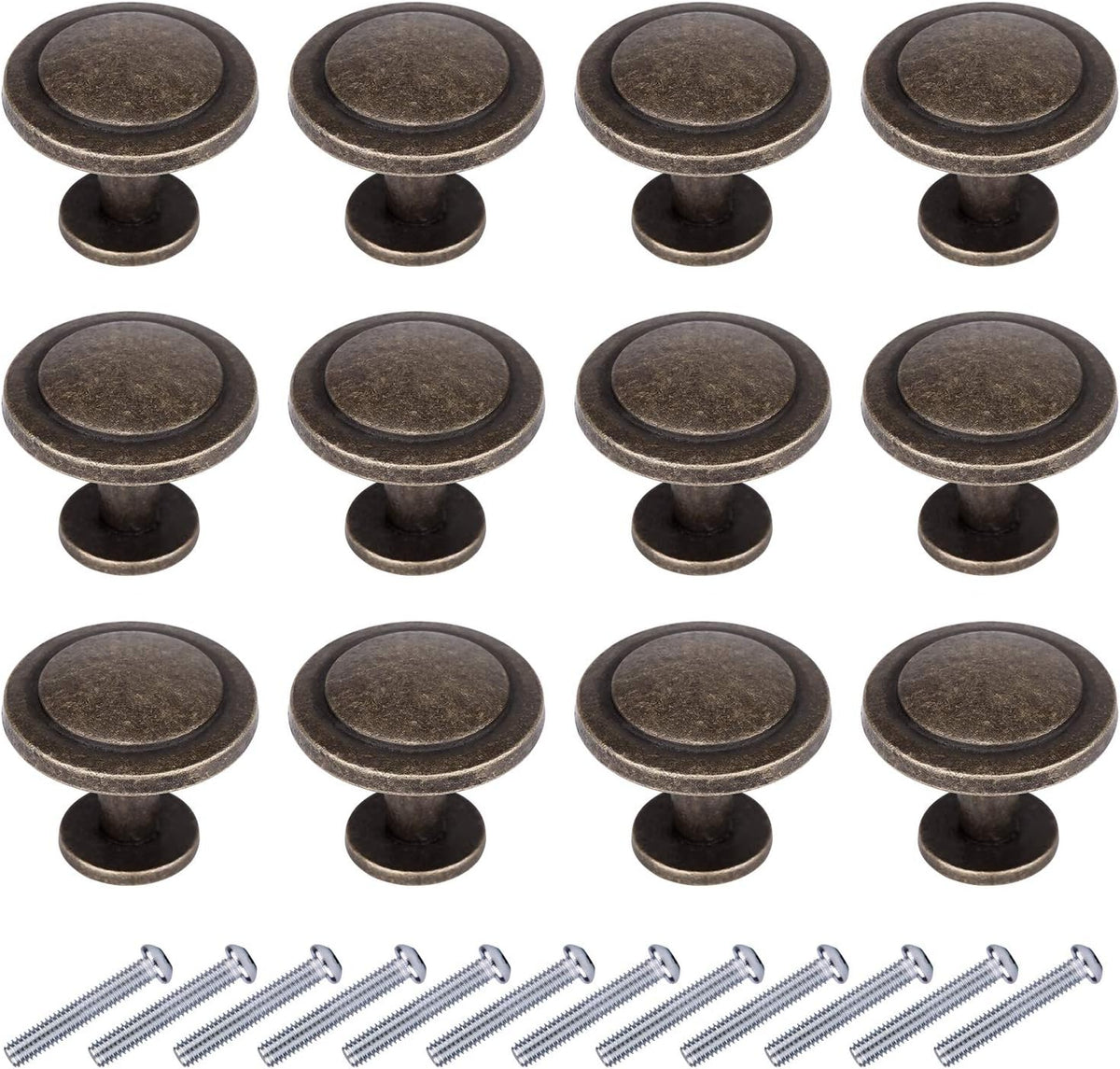 1-1/4 inch Matte Black 6 Pack Drawer Knobs O4910