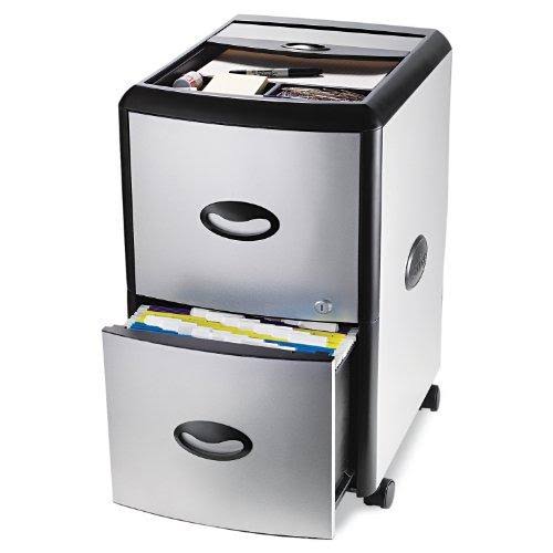 2-Drawer Mobile File Cabinet with Lock, Metal L2477
