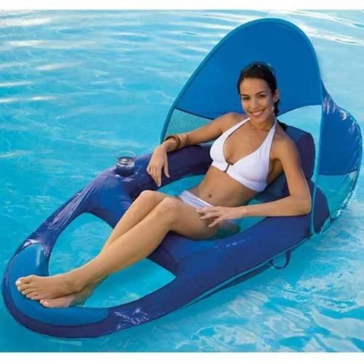 2 Pack Pool Float Recliner with Canopy D998118