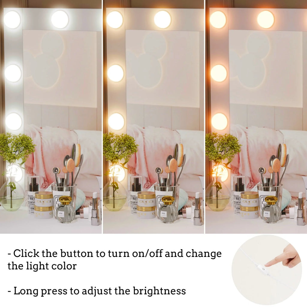 White Makeup Vanity Table with Mirror and 7 Drawer O354893