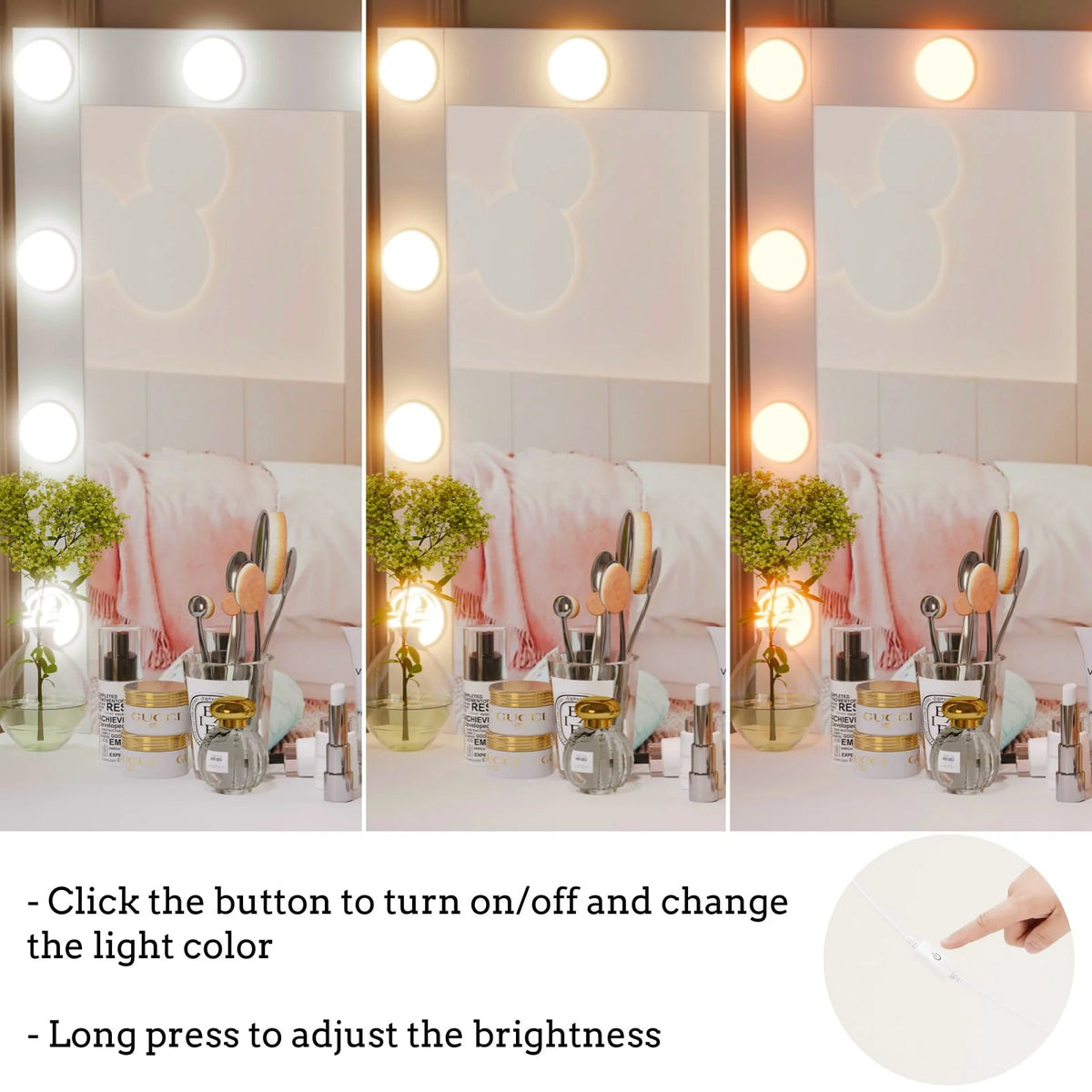 White Makeup Vanity Table with Mirror and 7 Drawer O354893