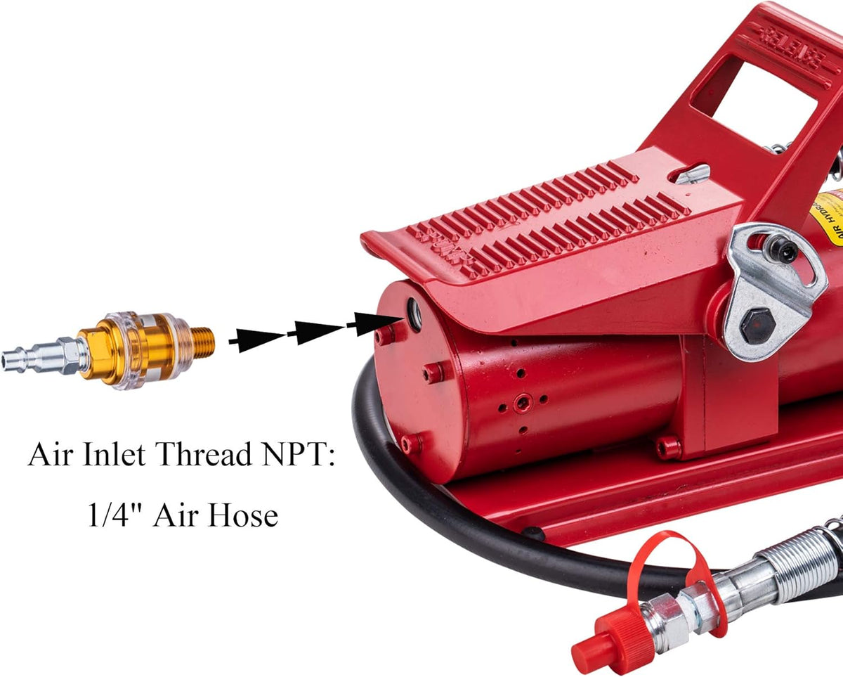 10,000 PSI 10 Ton Air Hydraulic Pump with Hose M7019
