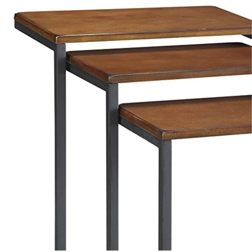 Nesting Table Set in Chestnut and Black Q270