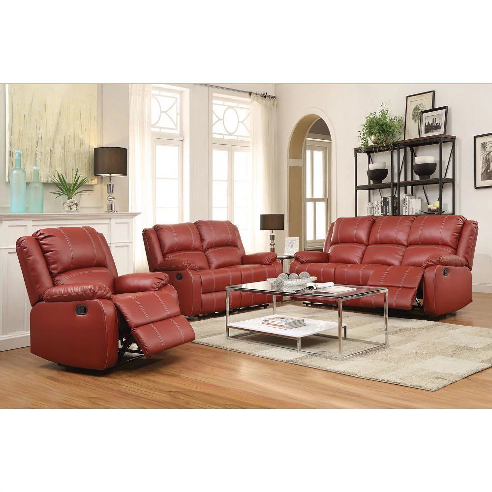 Red PU Loveseat A37956