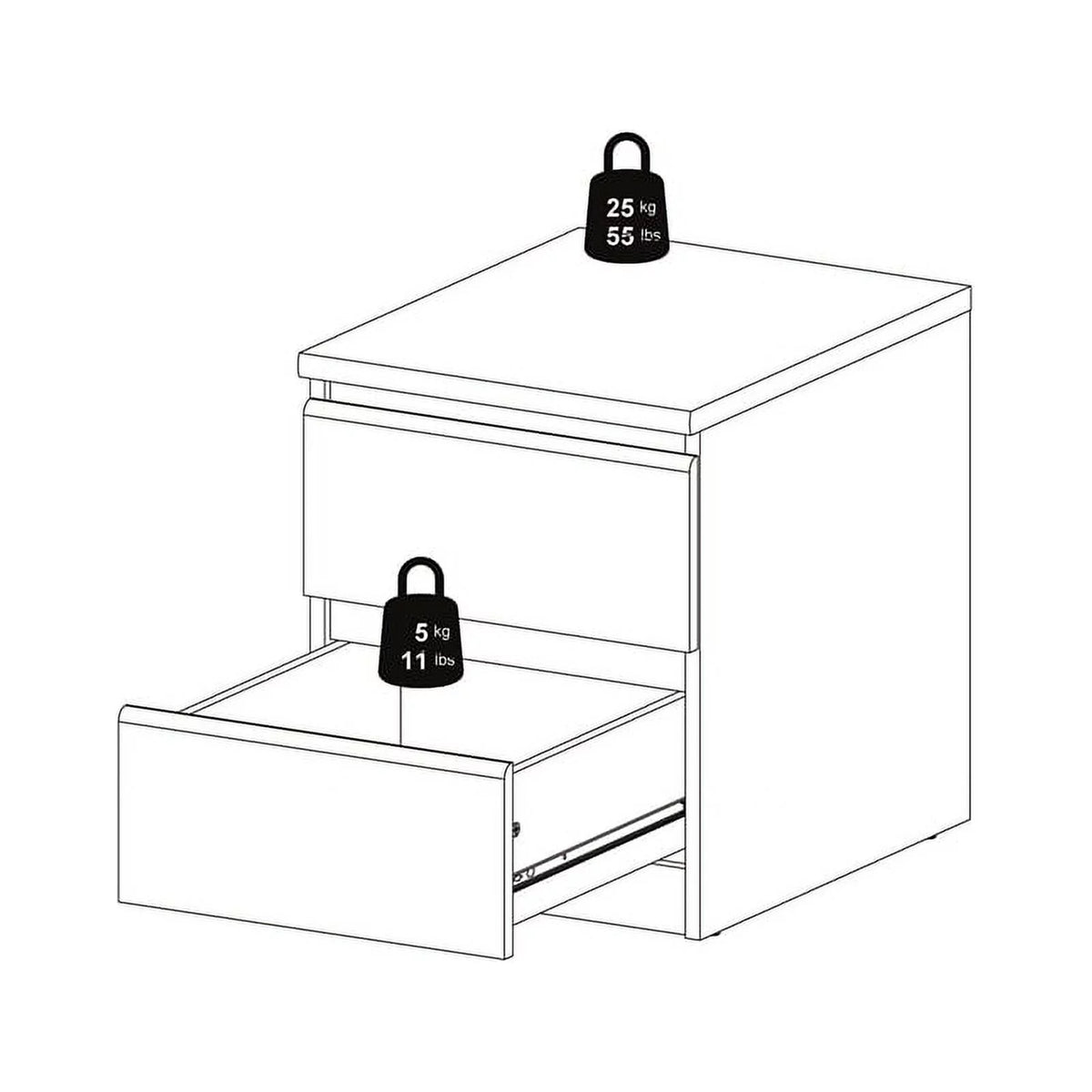 2 Piece Bedroom Set with 2 Two Drawer Nightstands O9669