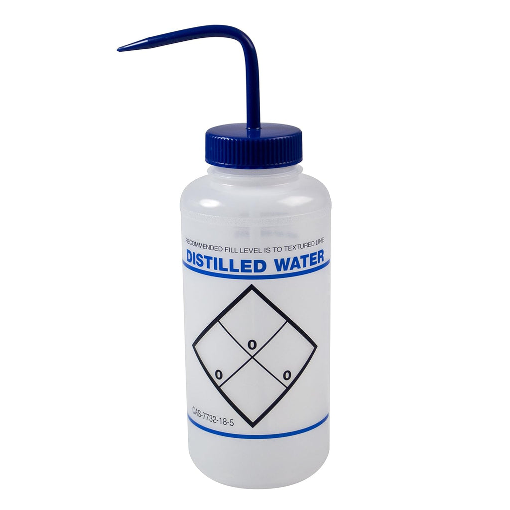 1000ml Polyethylene Wash Bottles with Blue Cap Pack of 6 D927