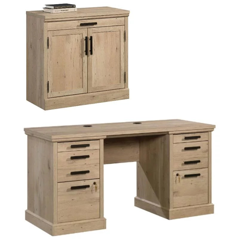 2-Piece Credenza Desk & Utility Stand U9418