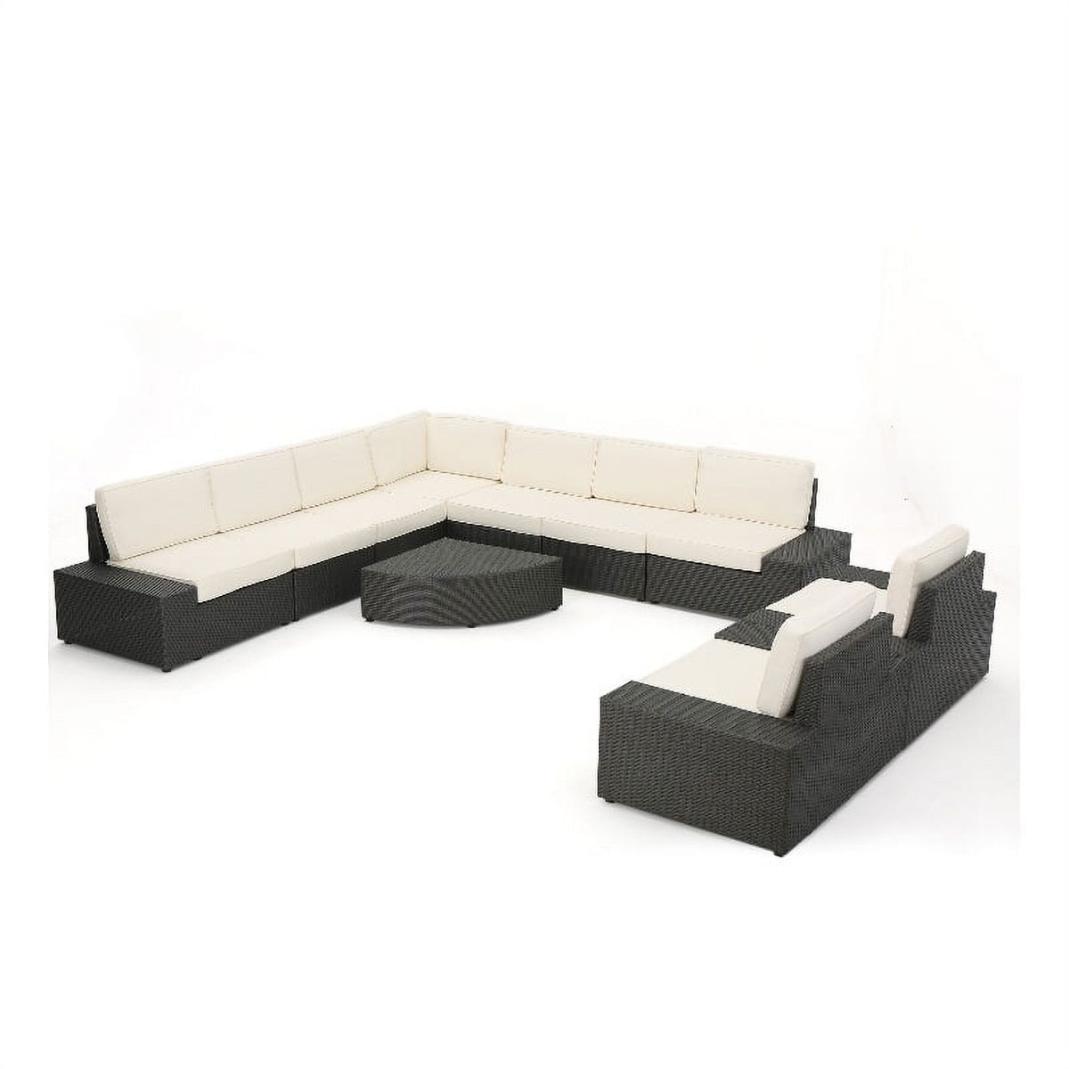 Gray 9 Seater Sectional Sofa and Club Chair Chat Set N337579