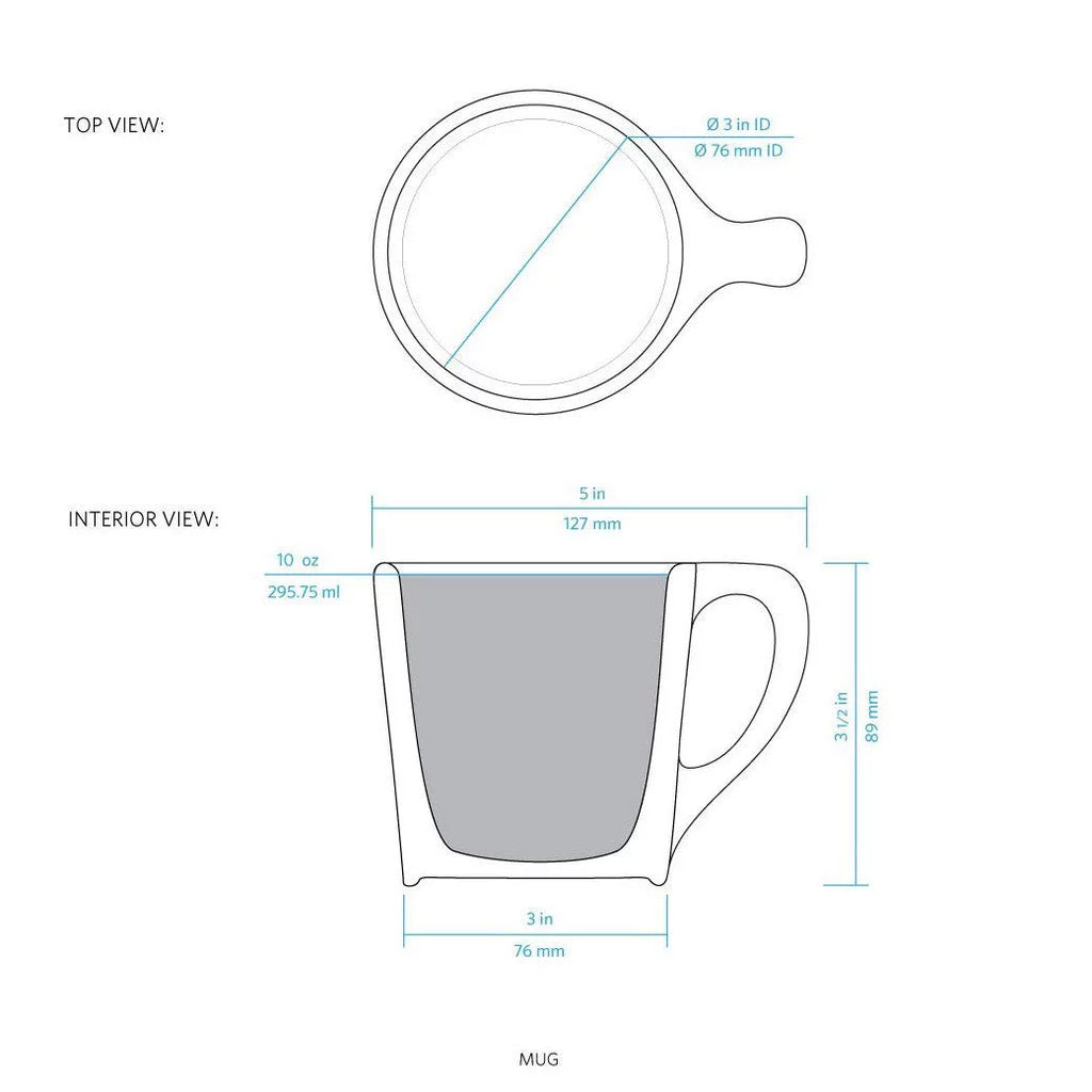 10 oz Porcelain Coffee Cups Set of 4 P11696