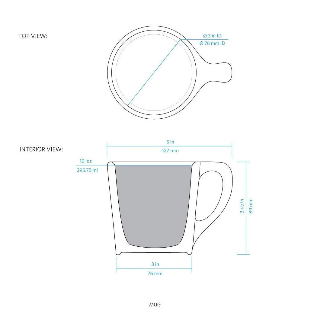10 oz Porcelain Coffee Cups Set of 4 P11696