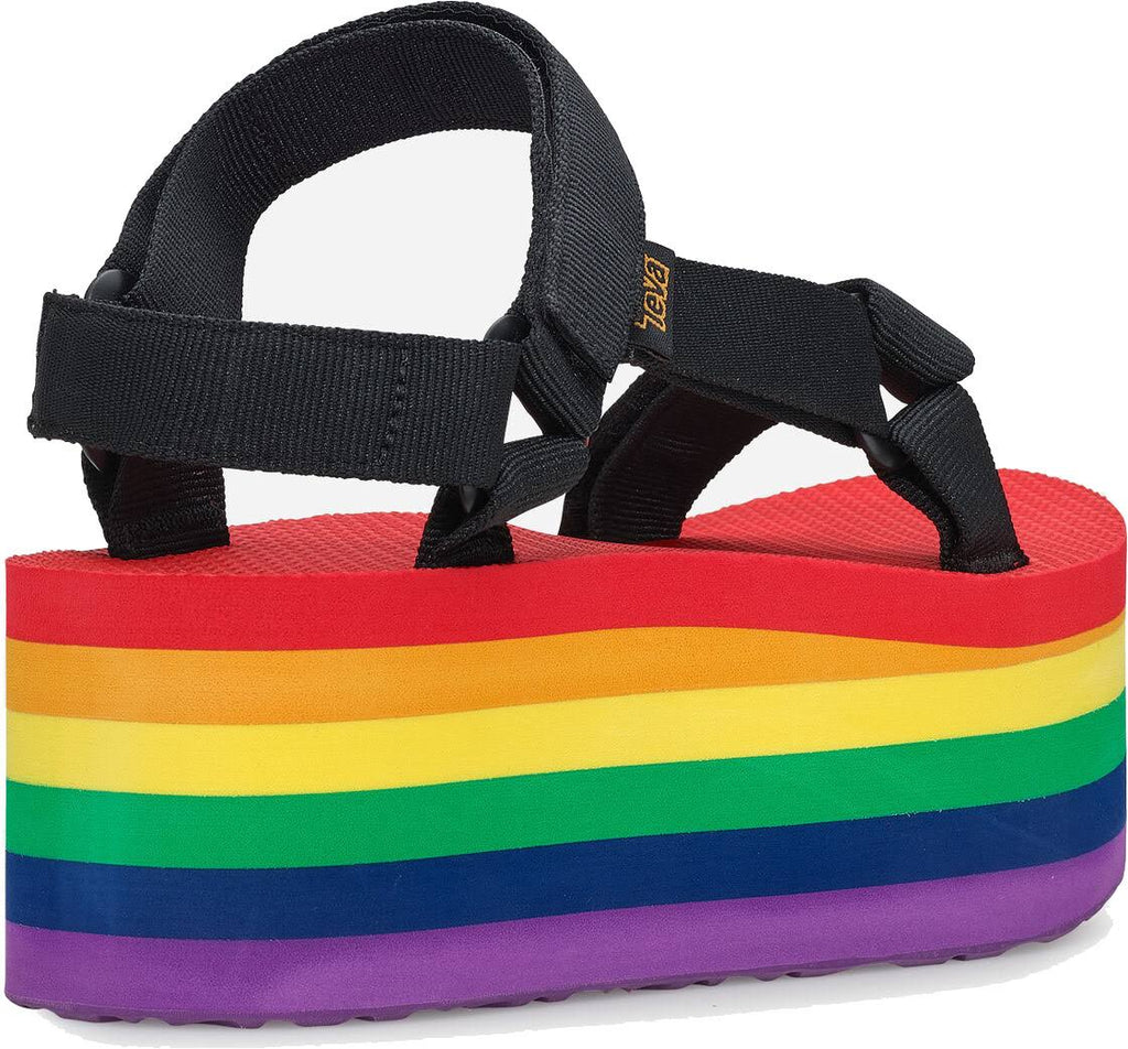 Rainbow-Black Flatform Sandals S57867
