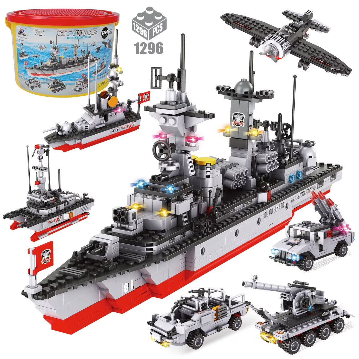 1296 Pieces Aircraft Carrier Building Block Set F142912