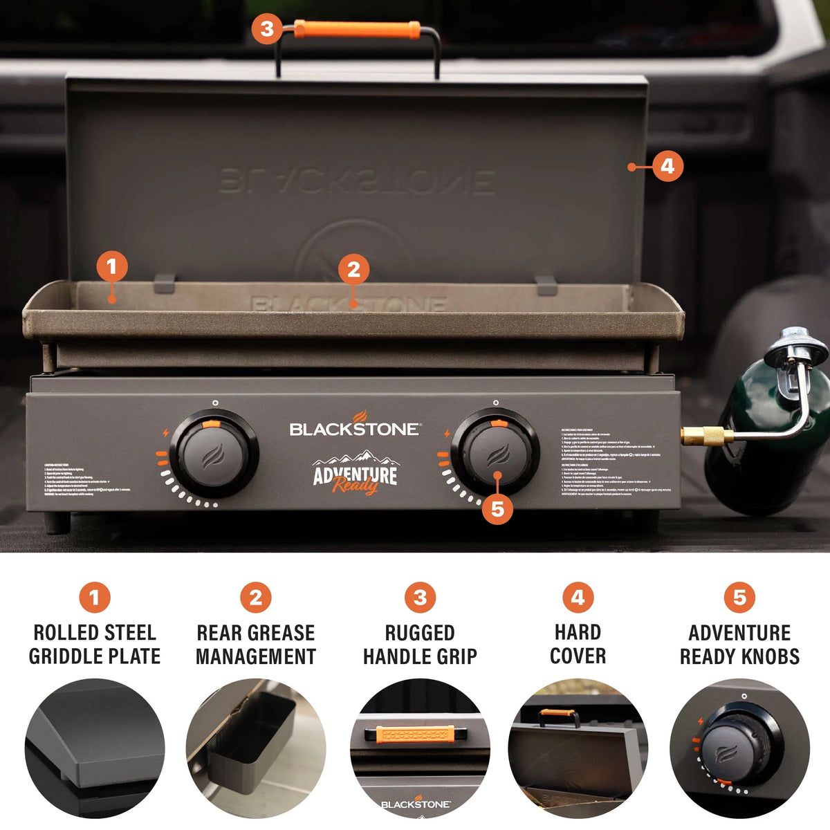 2-Burner Propane Griddle with Hard Cover N828