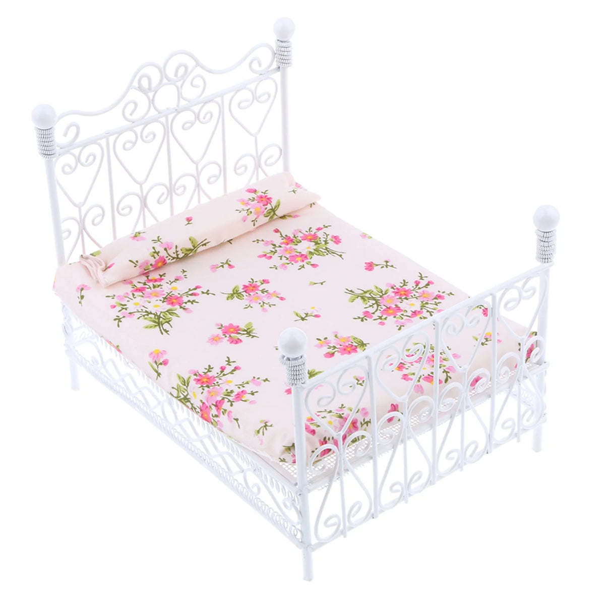 Metal Mini Double Bed Dollhouse Bed M6912
