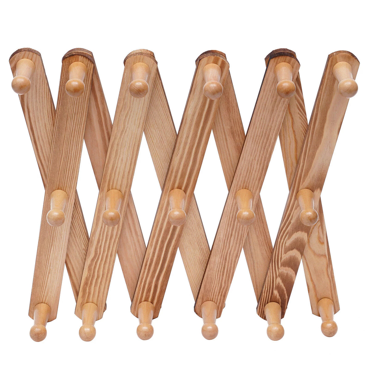 Expandable Wooden Coat Rack 17 Hooks X81981
