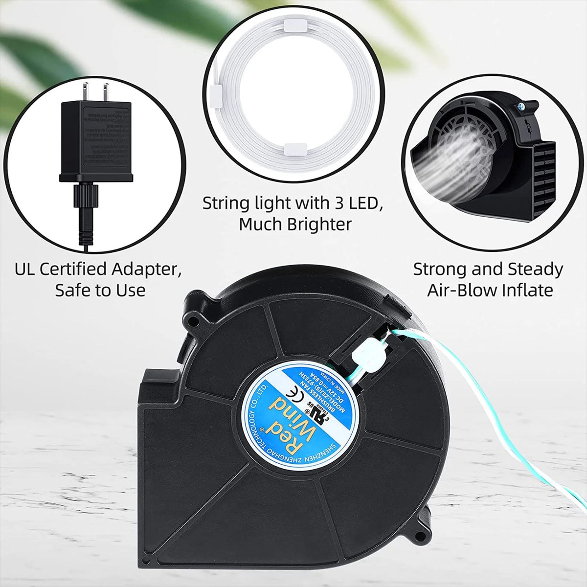 Air Blower for Inflatables, 12V/ 1.0A Fan Blower Replacement Motor J8057