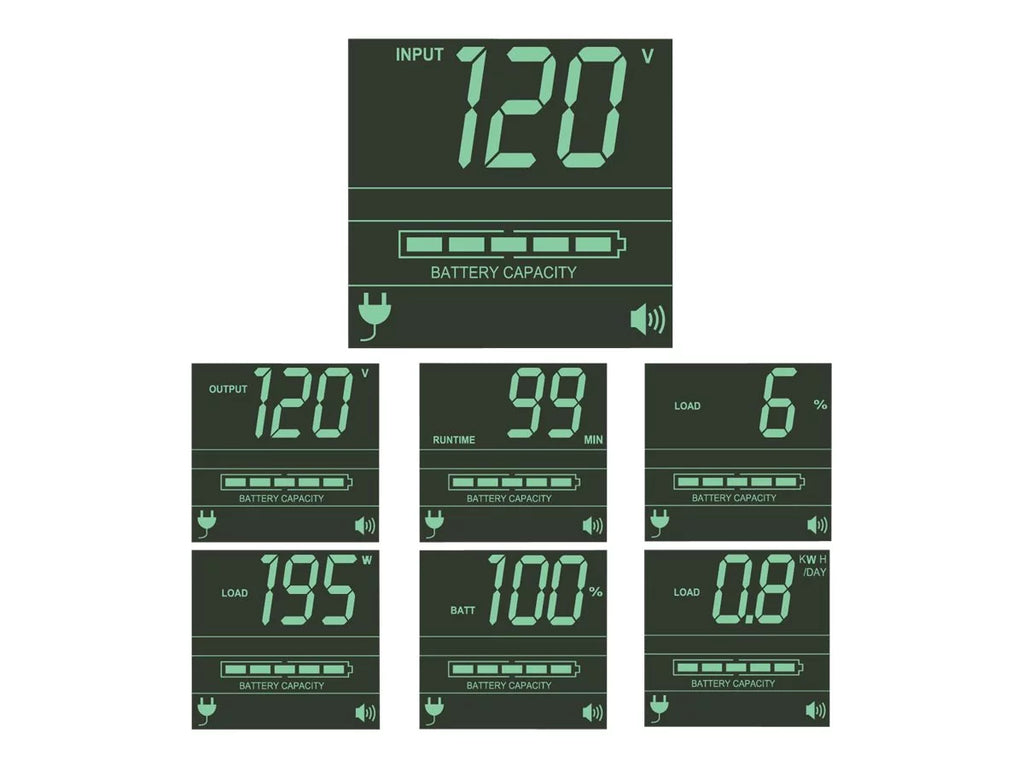 1000VA 700 Watts 6 Outlets 2U Rackmount UPS M400
