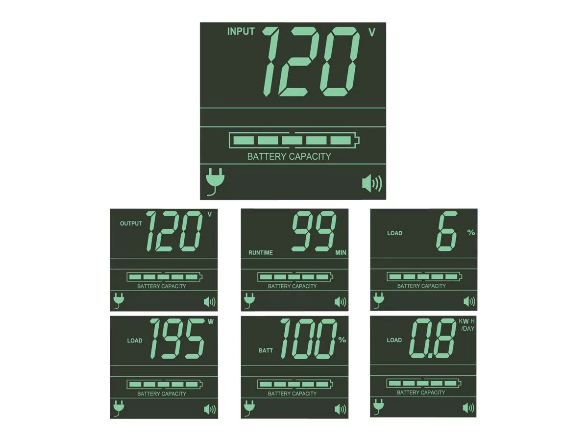 1000VA 700 Watts 6 Outlets 2U Rackmount UPS M400