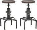 Adjustable Height Solid Wood Barstool Set of 2 H583742