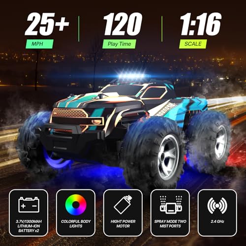 1:16 Scale All Terrain RC Car with Colorful LED Light X62079