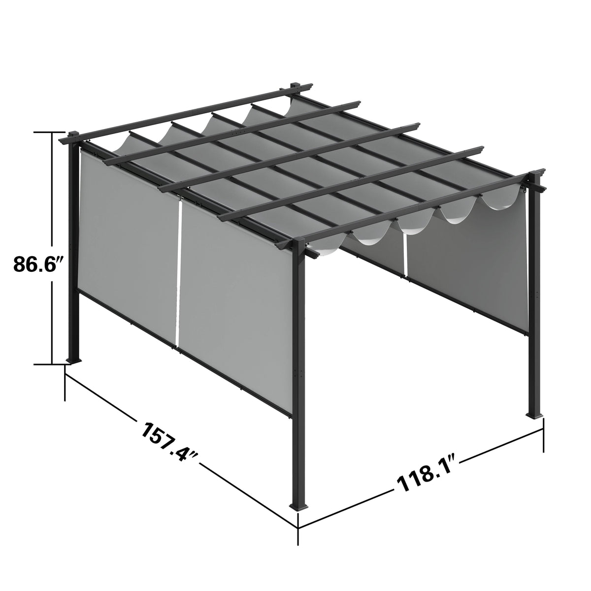 10x13 ft Aluminum Retractable Patio Canopy Pergola V9592