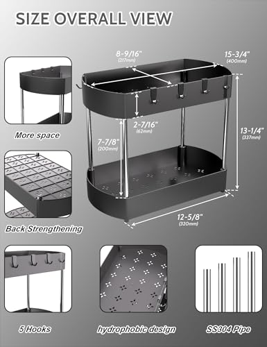 2 Pack Black Under Sink Organizer C23121