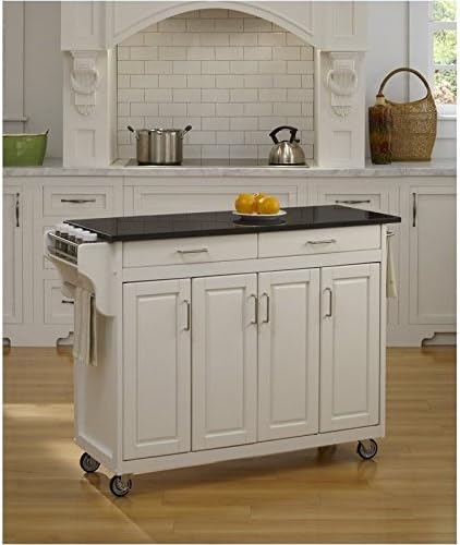 White Stainless Top Kitchen Cart N2672