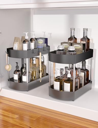2 Pack Black Under Sink Organizer C23121