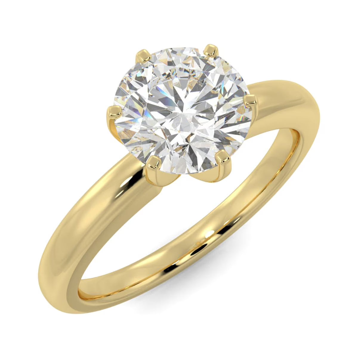 14k Yellow Gold Moissanite Solitaire Engagement Ring W459102