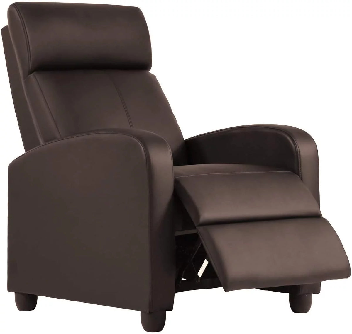 Brown PU Leather Recliner Chair with Footrest S359