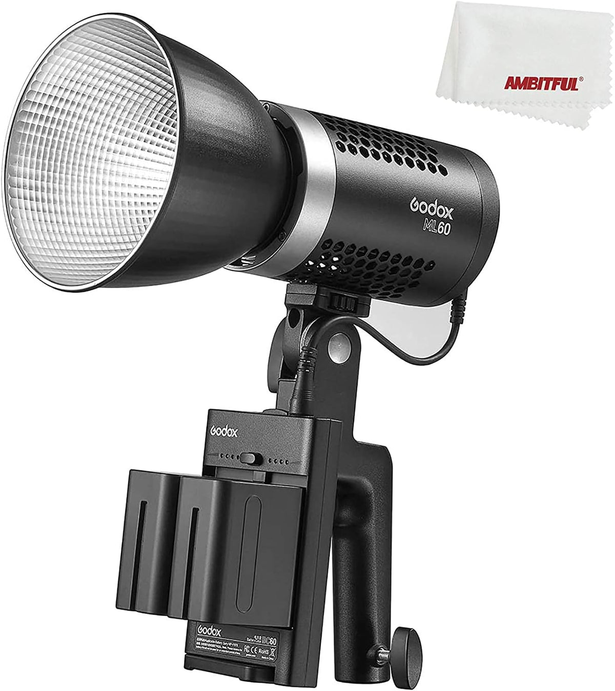 60W LED Light Portable with 2X Battery and Carry Bag G641